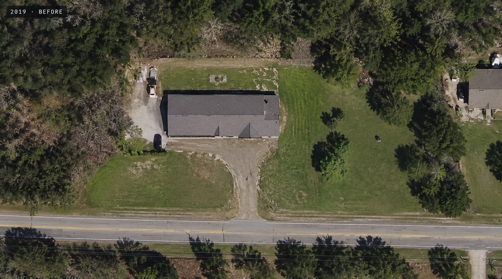 Aerial parcel view before improvements